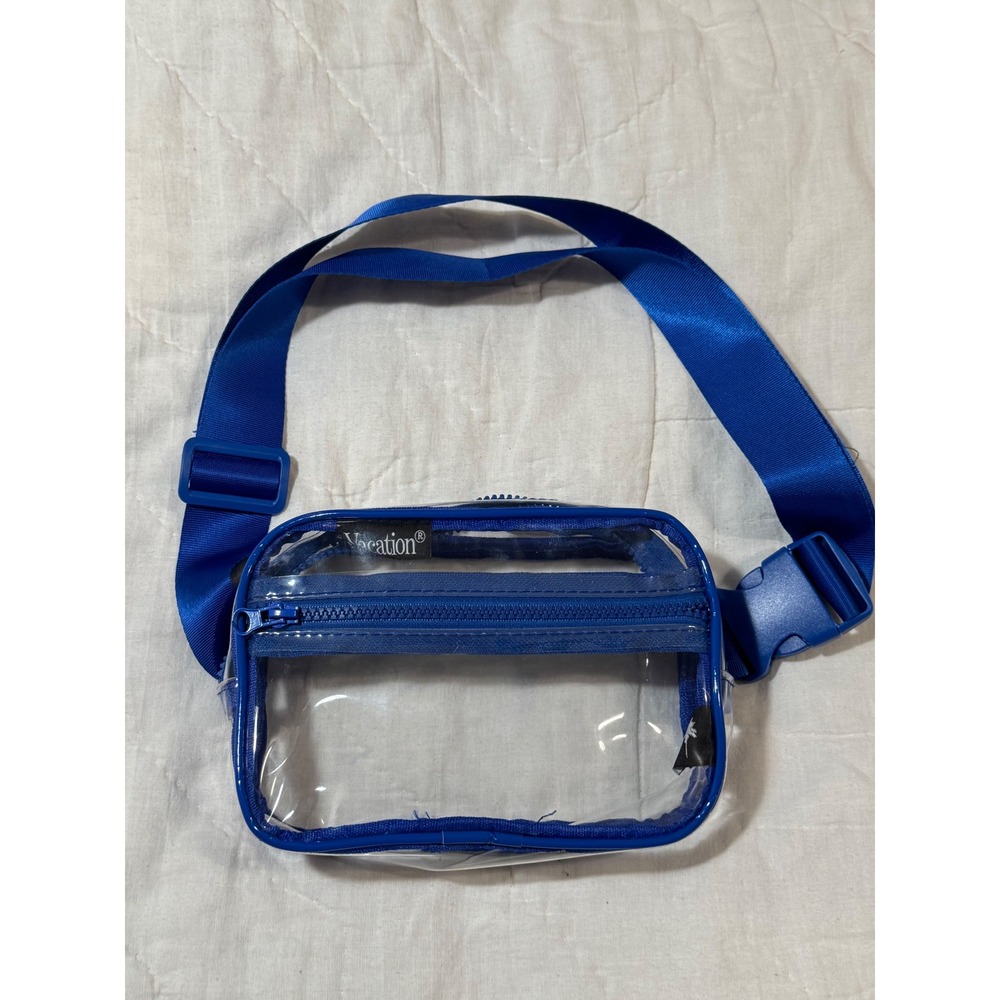 Vacation Brand Clear Blue Fanny Pack Stadium Approved Belt Bag 44 Inch Strap
